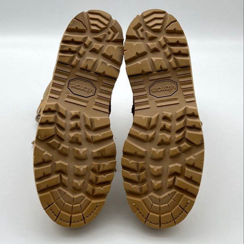 US Military Tan Suede Vibram Sole Safety Toe Combat Tactical Boots Size 6W