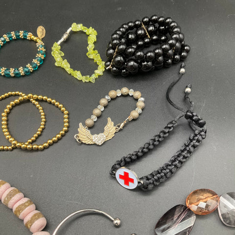 Costume Jewelry Bracelet Lot of 27 Beaded Cuff Bangle Macrame Byzantine Modern