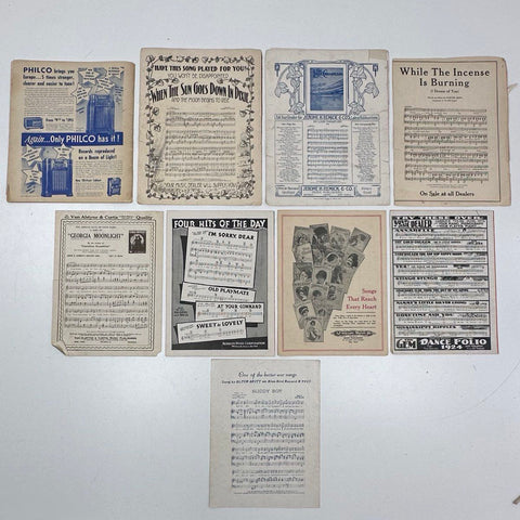 Lot of 9 Vintage Sheet Music 1910s-1940s Pretty Baby Li'l Liza Jane The Etude