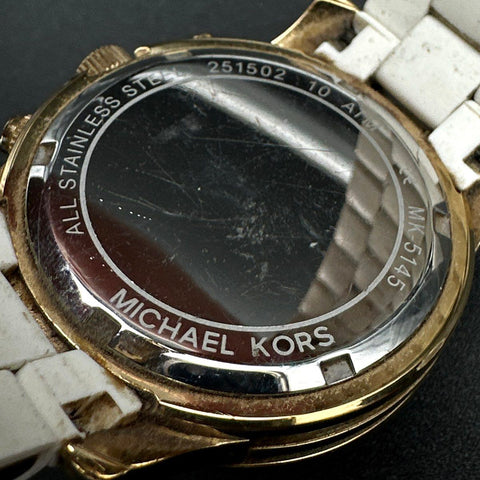 Michael Kors Watches Lot of 2 MK-5145 Chronograph & Rose Gold Tone Crystal