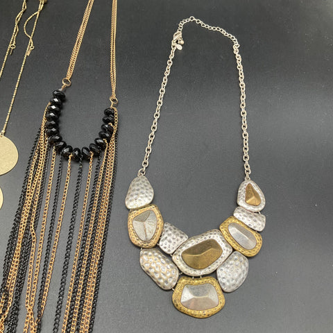 Vintage to Modern Costume Jewelry Lot of 6 Bib Statement Necklaces Faux Pearl