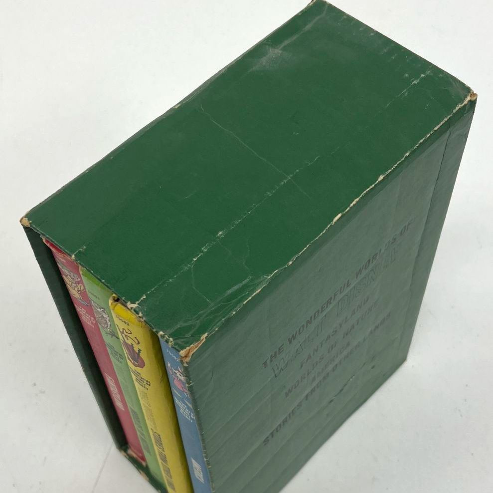 Vintage 1965 Wonderful Worlds of Walt Disney 4 Book Box Set Golden Press
