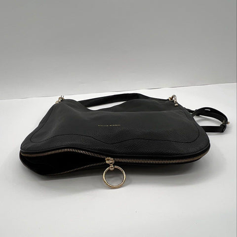 Rebecca Minkoff Black Pebbled Leather Hobo Shoulder Bag Gold Hardware