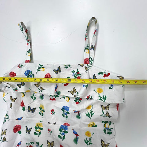 NWT Ann Taylor Women's Butterfly Garden Tie Shoulder Midi Dress Floral Sz 12