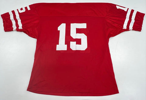NCAA Nebraska Huskers Football Jersey #15 Autographed Signed Size L Red Vintage