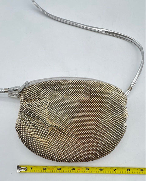 Vintage Whiting & Davis International Champagne Gold Mesh Crossbody Bag