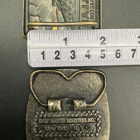 Vintage Lot 3 Belt Buckles Montana Silversmiths Caterpillar Inland Truck Parts
