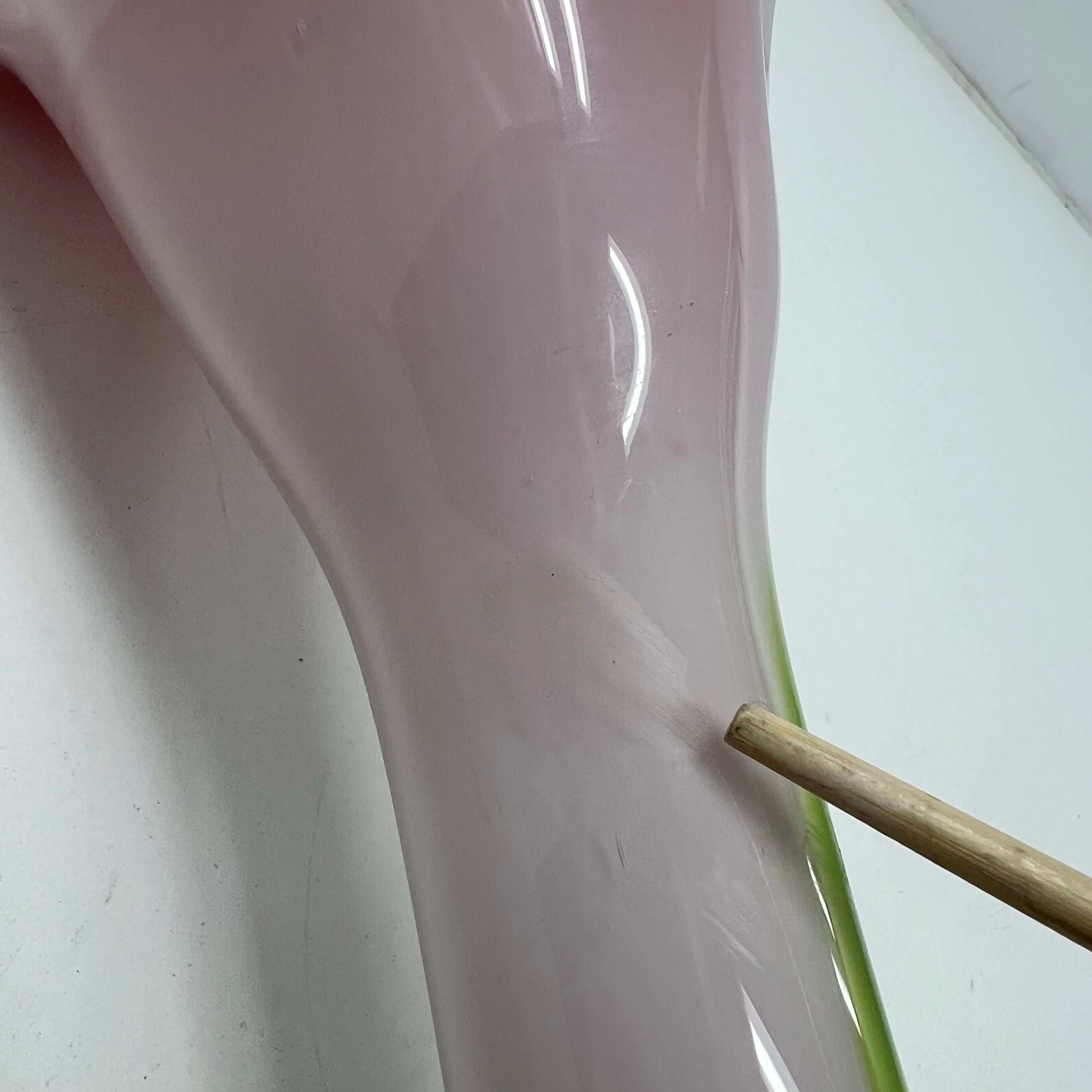 Vintage Murano Style Sommerso Art Glass Vase Calla Lily Ruffled Rim Unsigned