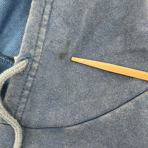 ZZG Men's Blue Faded Washed Streetwear Graphic Pullover Hoodie Sz M