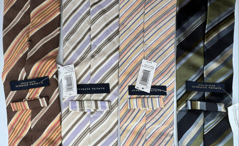 Banana Republic Men's Lot of 4 Striped Silk Linen Blend Neckties NWT