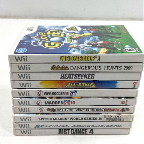 Just Dance 4 FIFA Soccer Madden NFL 10 Game Lot Bundle Nintendo Wii 2000s