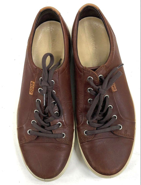 Ecco Soft Classic Brown Leather Low Top Casual Sneakers Men's Size EU 44