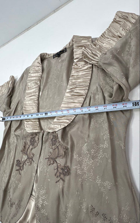 Vintage 90s Spencer Alexis Women's 2-Piece Skirt Set Champagne Jacquard 2X