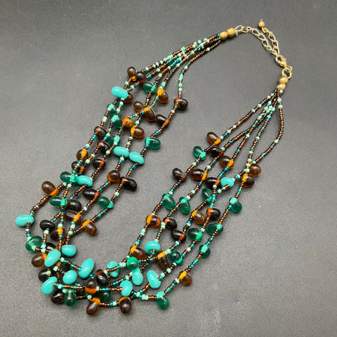Loft & Fashion Necklace Jewelry Lot 4 Pcs Beaded Tassel Statement Boho