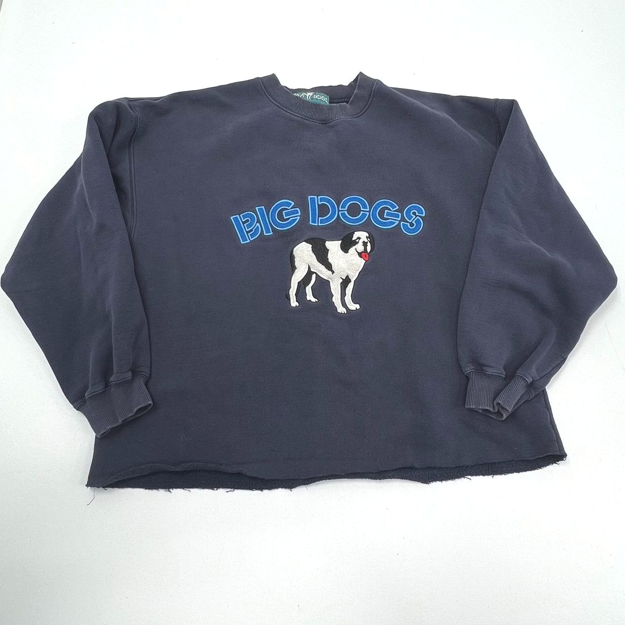 Vintage 90s Big Dogs Embroidered Graphic Crewneck Sweatshirt Faded Men's XL