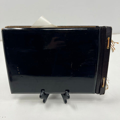 Vintage Japanese Lacquer Photo Album Scrapbook Mt Fuji Hand Painted Inlay