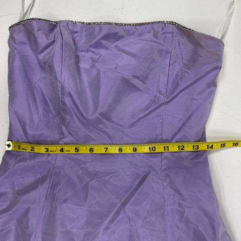 Vintage 90s Jessica McClintock Gunne Sax Purple High-Low Tulle Dress USA Sz 7