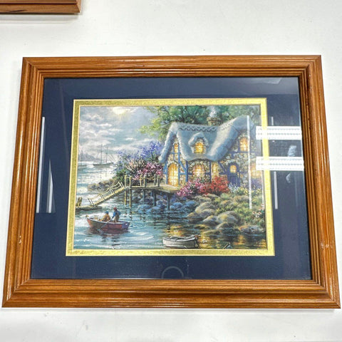 Thomas Kinkade Lot 3 Framed Prints Landscape Cottage Bridge of Faith Signed