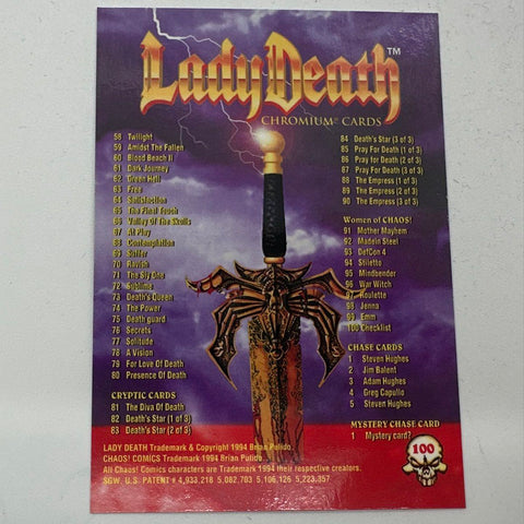 Lady Death Chromium Trading Card Lot 1994 Chaos Comics Approximately 50 Cards