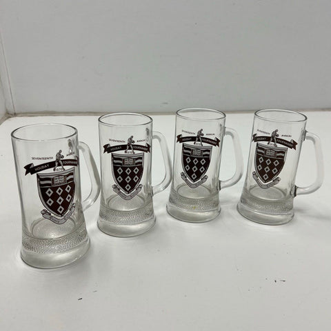 Vintage 1970 Quincy College Holiday Tournament Glass Beer Mugs Set of 4