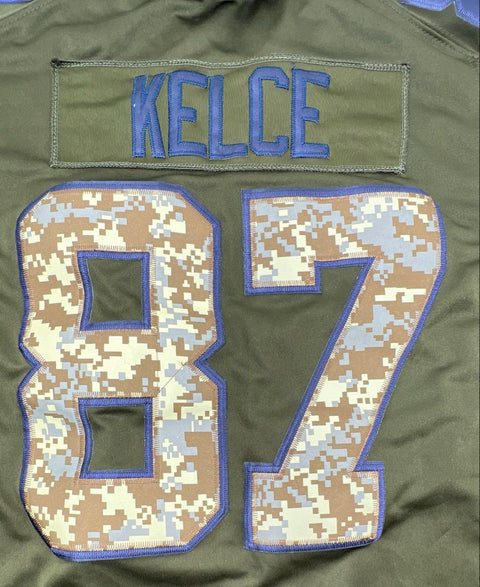 Nike Men's Kansas City Chiefs Travis Kelce Salute to Service Jersey Olive Sz L
