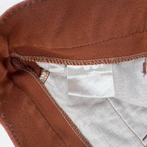 Ovation Women's Equestrian Jodhpurs Breeches Rust Burnt Orange Knee Patches 38L