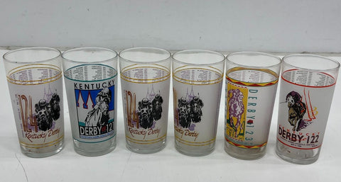 Vintage Kentucky Derby Glasses Lot of 7 Libbey Tumblers 1995-1998 Collection