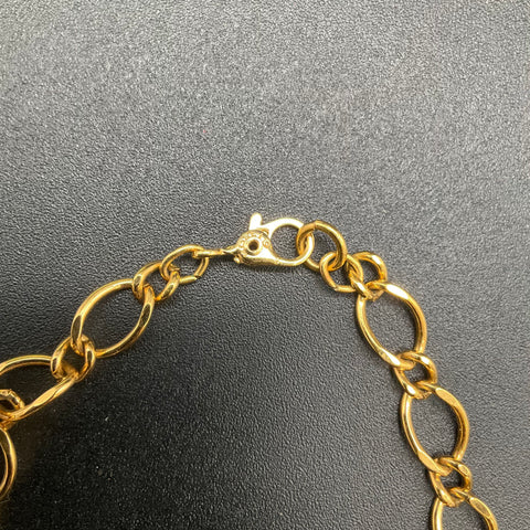 Vintage Monet Gold Tone Black Enamel Crescent Bib Necklace Art Deco Style