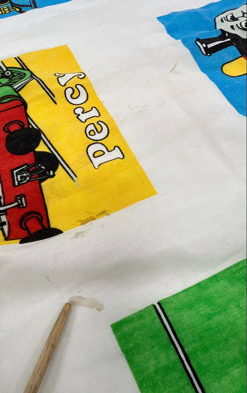 Vintage 90s Thomas and Friends Character Grid Twin Sheet Set Sz Twin