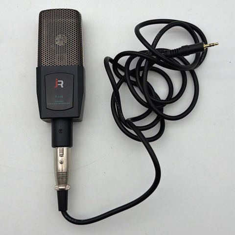 JR T-118 Cardioid Capacitor Microphone with XLR to 3.5mm Cable Black