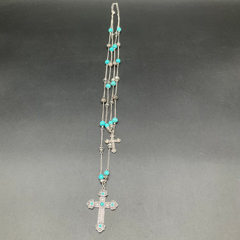 Faux Turquoise Western Style Jewelry Lot of 10 Necklaces Bracelet Ring Size 9
