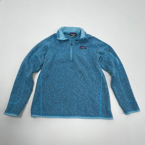 Patagonia Women's Better Sweater 1/4 Zip Pullover Heather Blue Fleece Size L