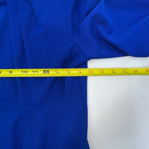 Calvin Klein NWT Blue Pleated Neck A-Line 3/4 Sleeve Dress Women's 8