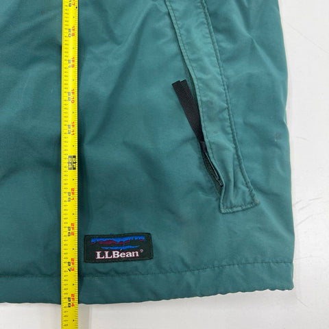 Vintage 90s LL Bean Men's Green Hooded Full Zip Nylon Windbreaker Jacket XL