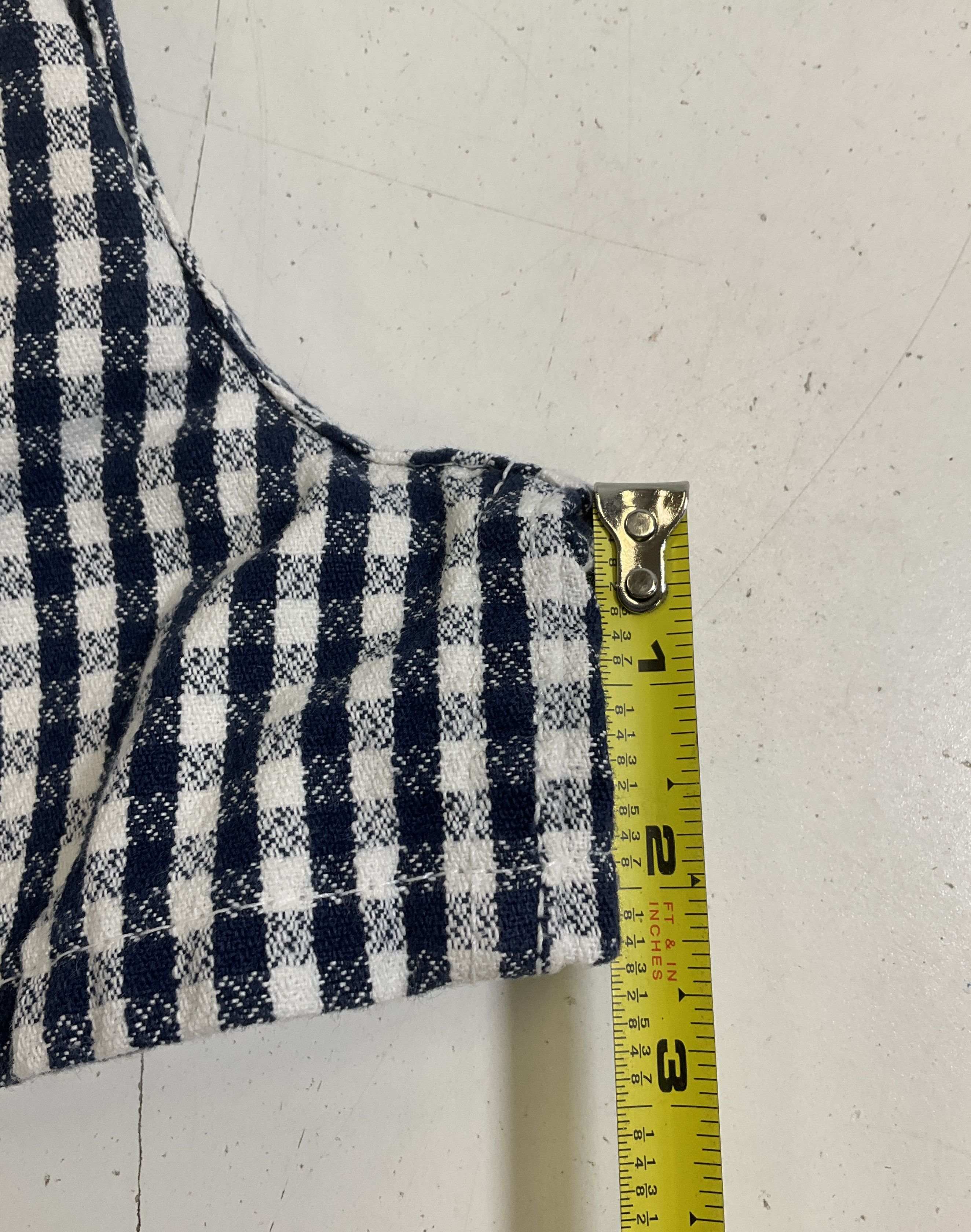 Vintage 90s Levi's 912 Navy White Gingham Check High Rise Shorts Women's 11 Jr