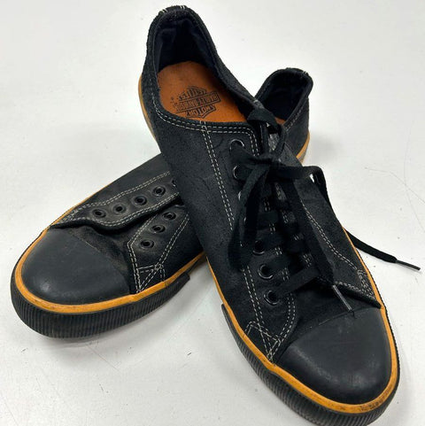 Harley-Davidson D93811 Black Suede Gum Sole Low Top Sneakers Men's Size 11.5