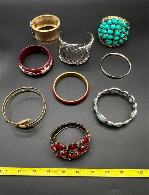 Kate Spade and Fashion Costume Jewelry Lot of 9 Bangle Cuff Snake Bracelets