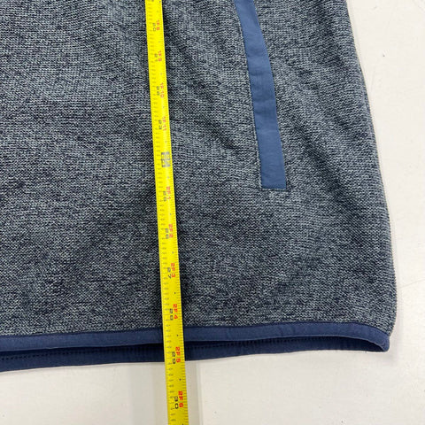 NWT Eddie Bauer Heather Navy Sweater Fleece Snap Neck Pullover Men's XXL