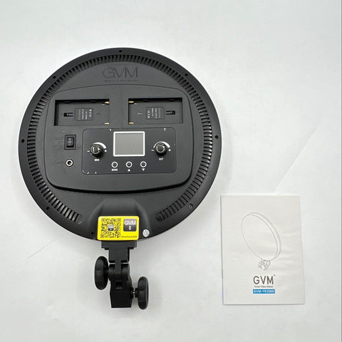 GVM GVM-YR200D Round LED Video Panel Light Bi-Color Dimmable Tested Works