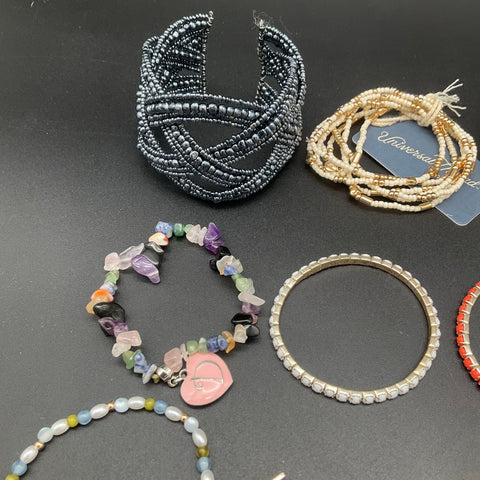 Fashion Jewelry Lot 17 Universal Thread Beaded Cuff Charm Link Bracelets Hope