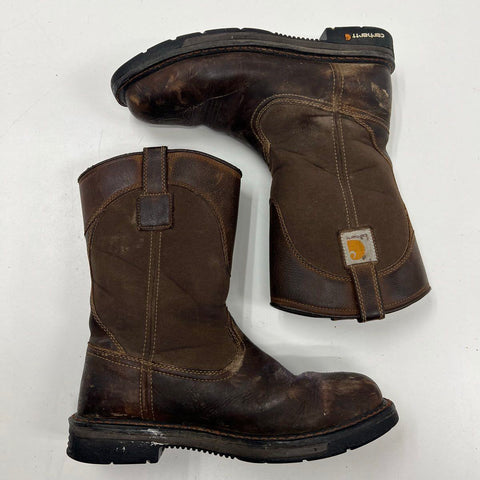 Carhartt CMP1208 Brown Leather Wellington Safety Toe Work Boots Size 9