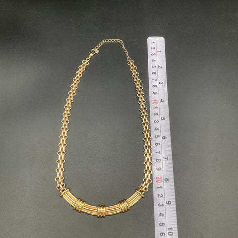 JTV Off Park Collection Gold Tone Bar Necklace and Bangle Bracelet Jewelry Set