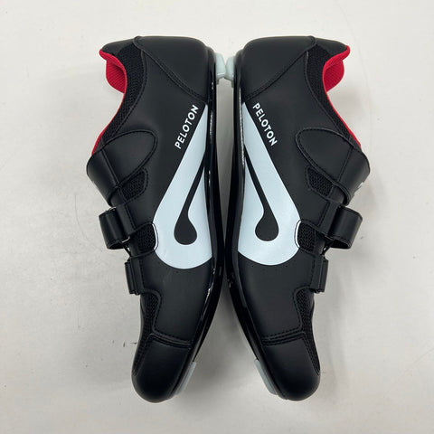 Peloton Cycling Shoes Black Red w/ Cleats OG All DS Size 45