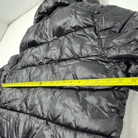 Guess Men's Black Hooded Puffer Jacket Quilted Full Zip Size M