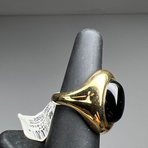 14K Gold Plate Onyx Ring NWT Size 7 4g