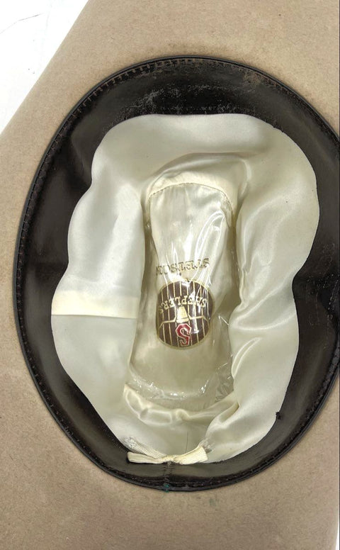 Vintage Stetson Tan Felt Cowboy Western Hat John B. Stetson Co Feather Band