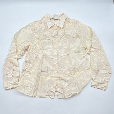 Vintage 90s Michael Kors Women's Silk Button Down Shirt Cream Italy Size 12