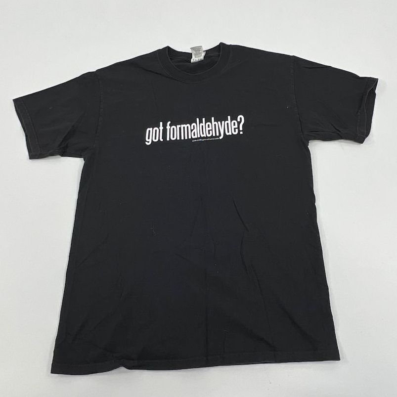Men's Hanes Beefy Got Formaldehyde? Black Goth Y2K T-shirt - Size Medium
