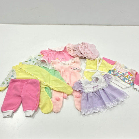 Vintage 80s 90s Baby Girl Clothes Lot Sleeper Dress Bloomer Set Newborn 3 Months