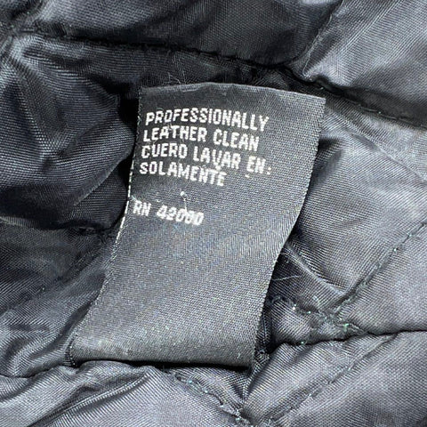 Knight Bridge Men's Vintage Y2K Suede Leather Bomber Jacket Black Quilted Sz M